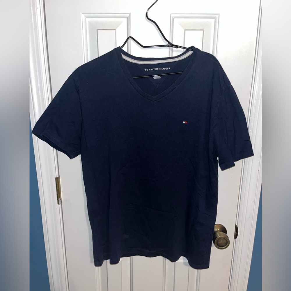 Navy Tommy Hilfiger V-Neck T-Shirt
